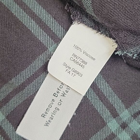 Madewell Palma Plaid Green Crossover Wrap Blouse - Picture 4 of 7